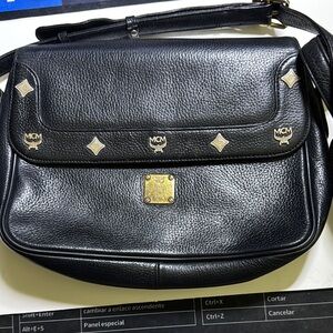 MCM Black Leather Crossbody Bag